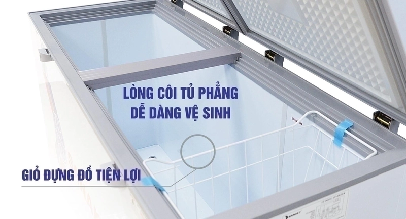 lòng tủ đông sanaky được thiết kế nhựa abs chống móp méo dàn lạnh đồng VH 2899W2KD