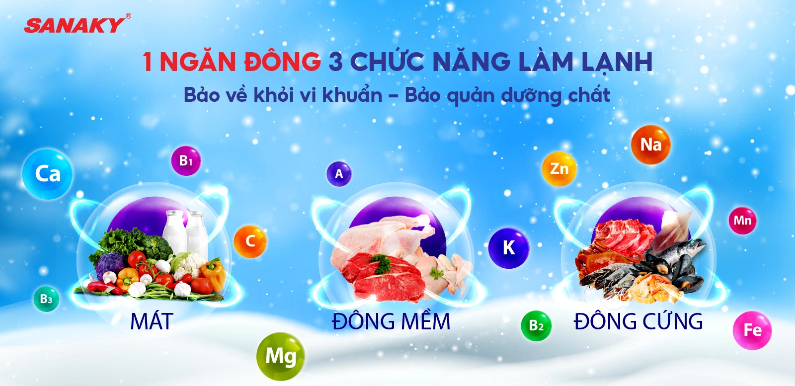 tủ đông sanaky 1 ngăn đông 3 cánh 1500 lít dàn lạnh đồng