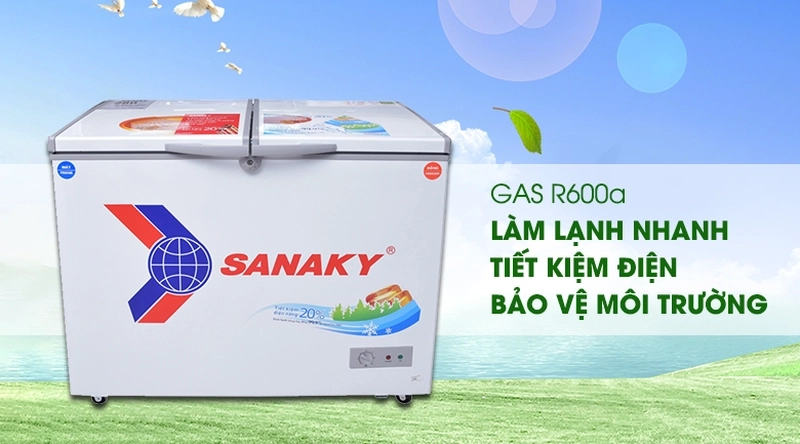 tủ đông sanaky sử dụng gas r600a VH 2599W1