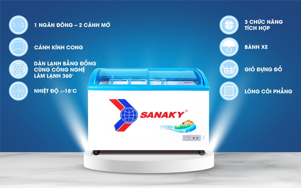 Giới thiệu tủ đông sanaky nắp kính Sanaky VH 3899K