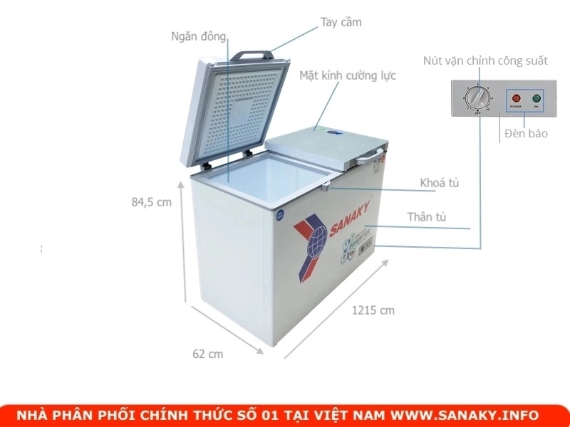 thông số kỹ thuật tủ đông sanaky Vh 4099a4k