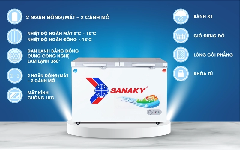 giới thiệu tủ đông sanaky VH 4099W2K