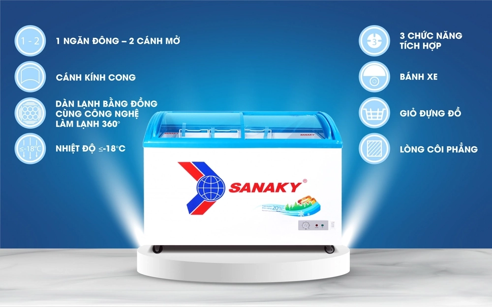 giới thiệu tủ đông sanaky VH 4899K dàn đồng