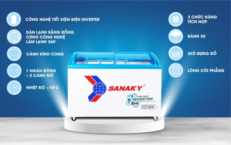 giới thiệu tủ đông sanaky VH 4899K3 inverter