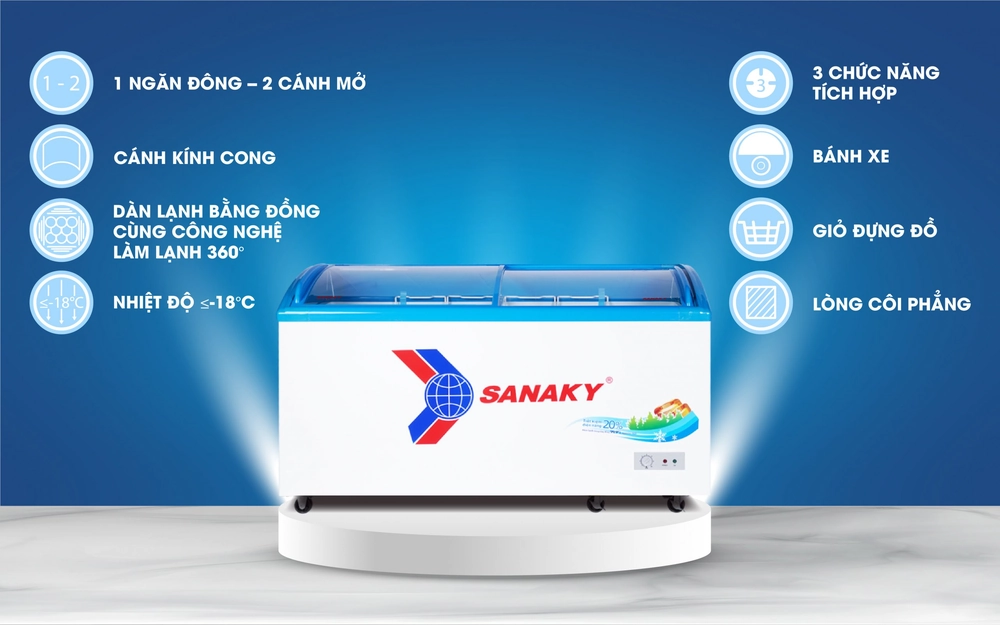 giới thiệu tủ đông sanaky VH 6899K
