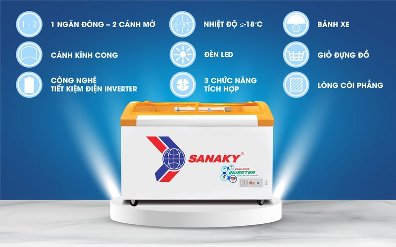giới thiệu chức năng tủ đông sanaky VH 899K3A