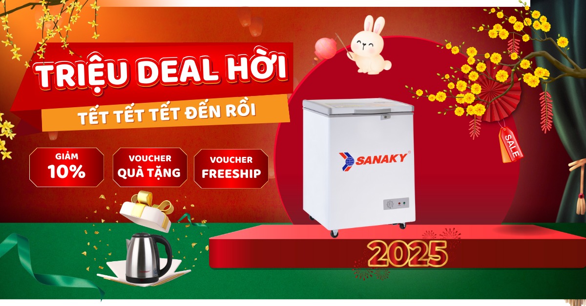 khuyến mại khi mua tủ đông sanaky 100 lít dịp tết 2025