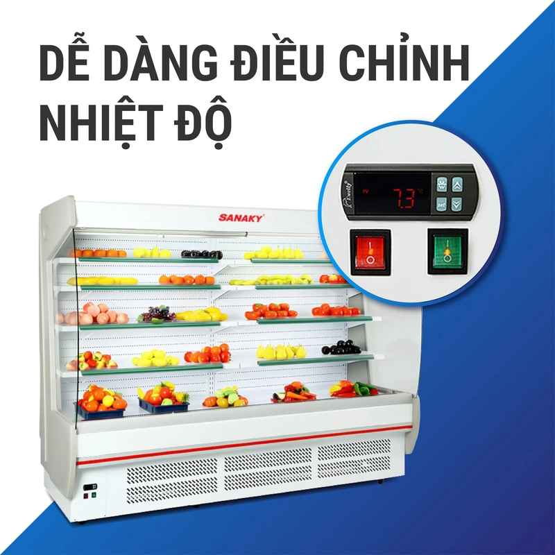 bảng điều khiển trên tủ mát siêu thị sanaky VH 20HP